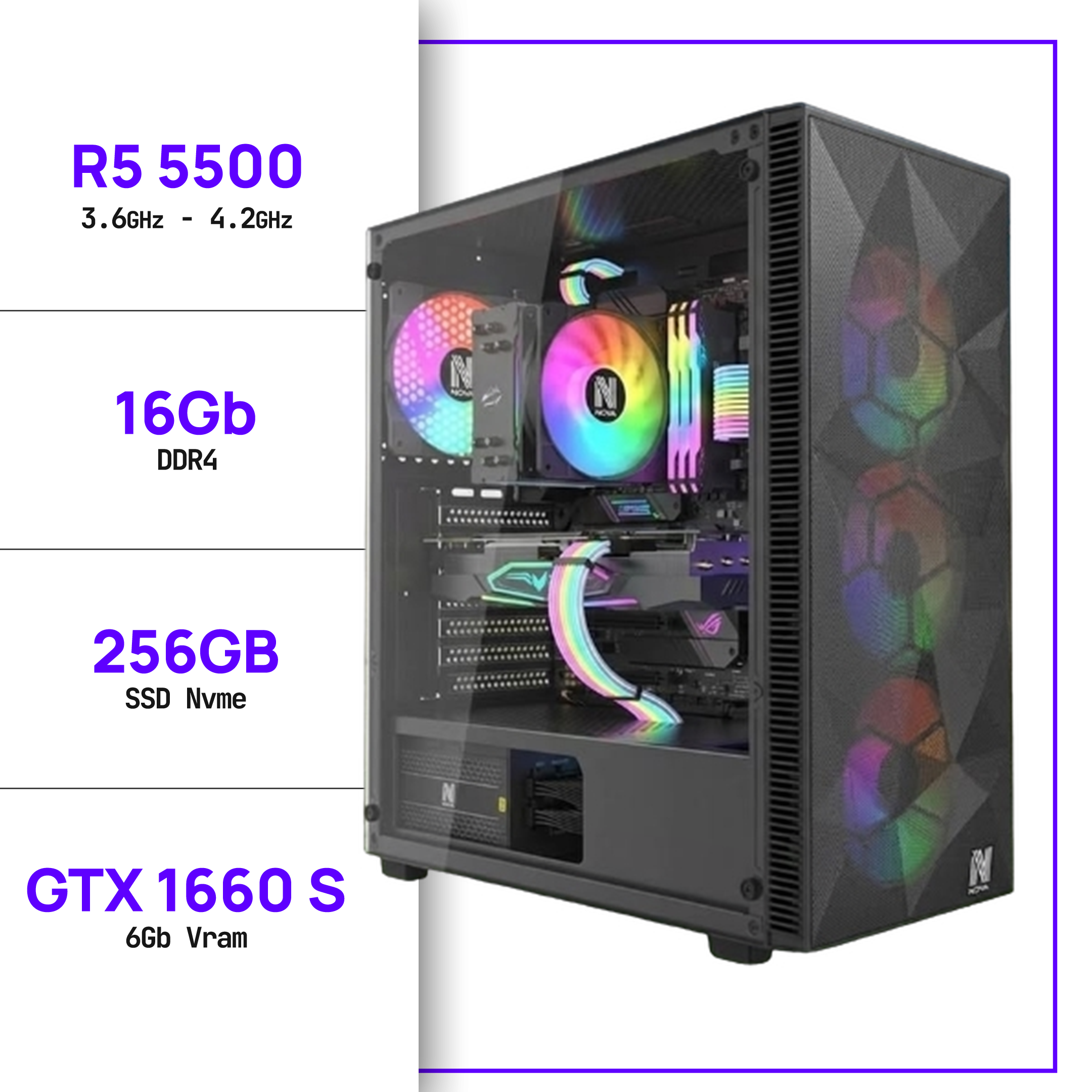 GAMING PC RYZEN 5 5500 - GTX 1660 SUPER